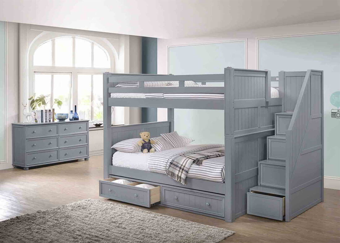 full bunk beds with storage