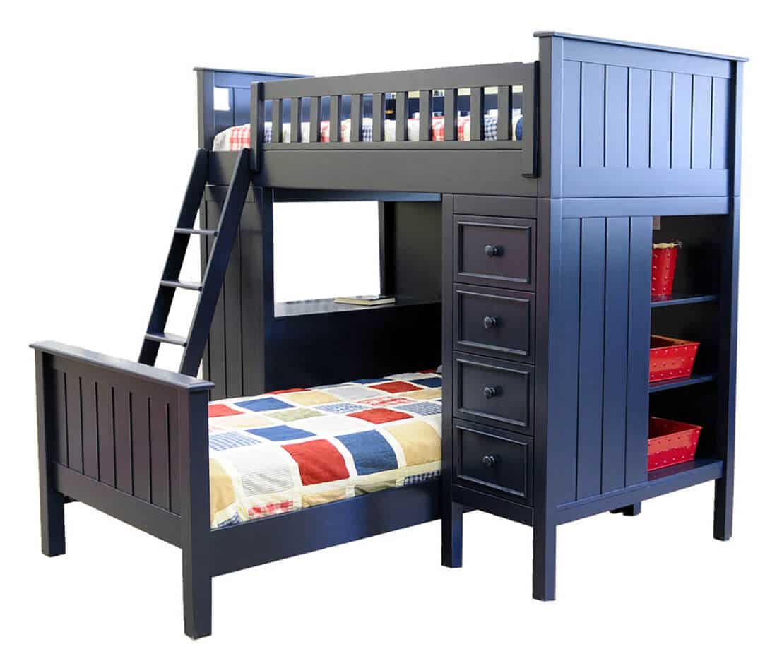 blue bunk beds