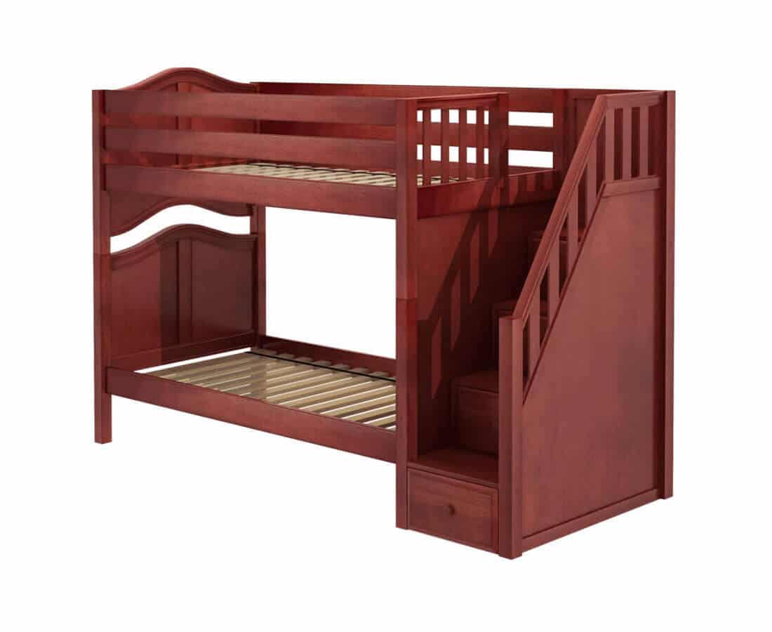 twin bunk beds with steps